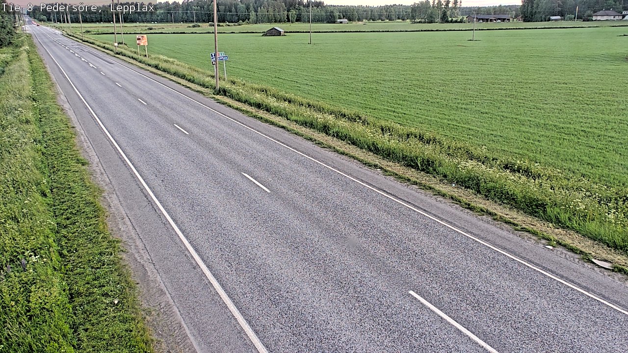 Weather Camera Image Road 8 Pedersöre, Lepplax, Pedersören kunta, Pohjanmaa