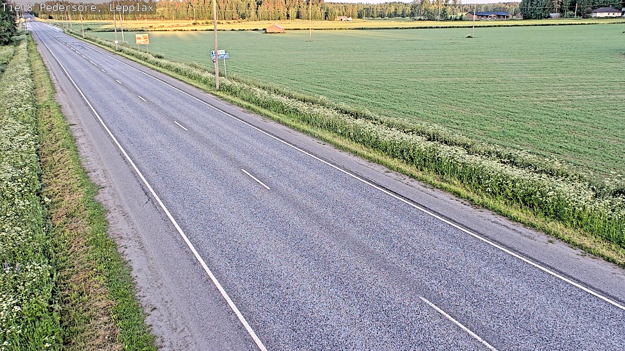 Weather Camera Image Road 8 Pedersöre, Lepplax, Pedersören kunta, Pohjanmaa