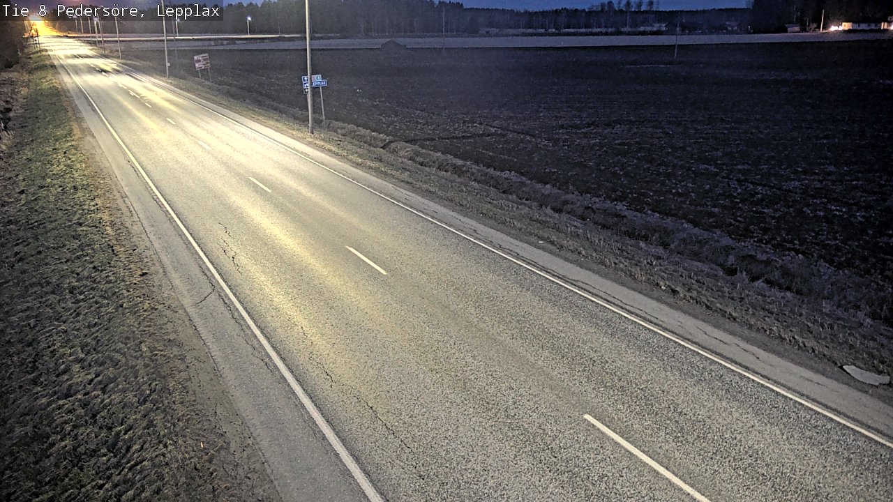 Weather Camera Image Väg 8 Pedersöre, Lepplax, Pedersören kunta, Pohjanmaa