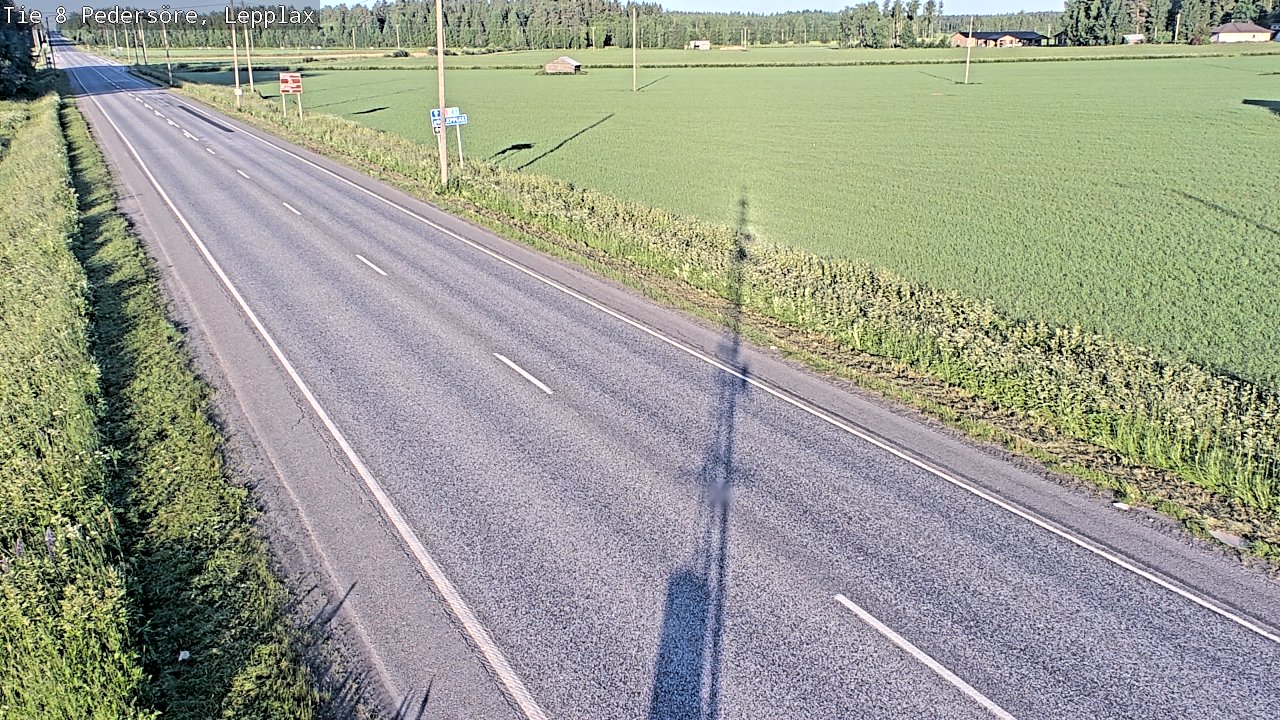 Weather Camera Image Road 8 Pedersöre, Lepplax, Pedersören kunta, Pohjanmaa