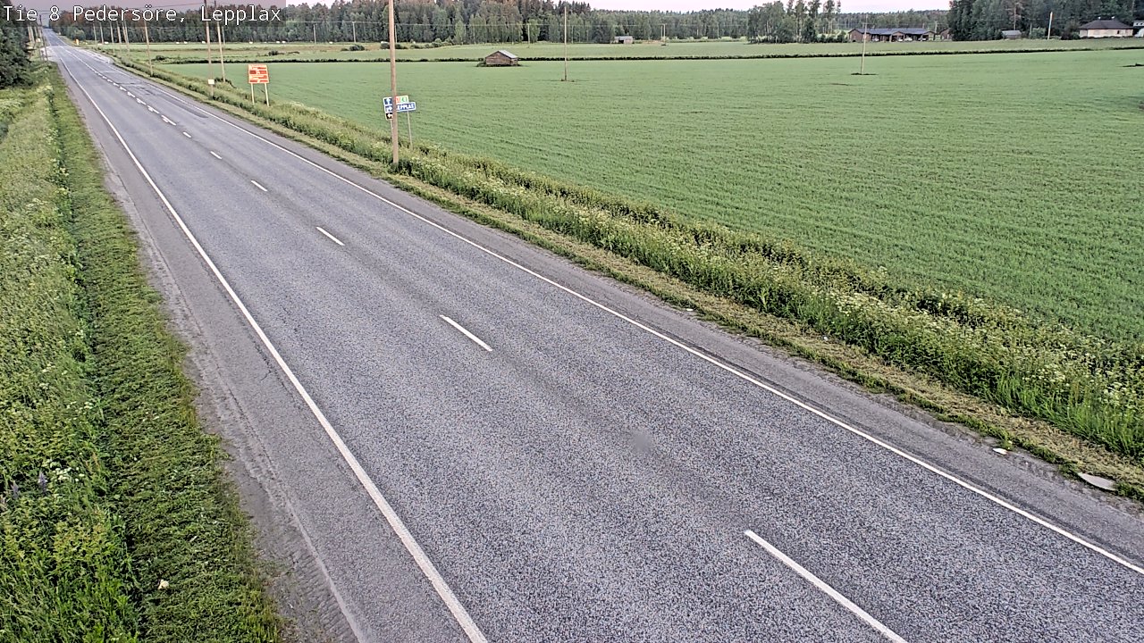 Weather Camera Image Road 8 Pedersöre, Lepplax, Pedersören kunta, Pohjanmaa
