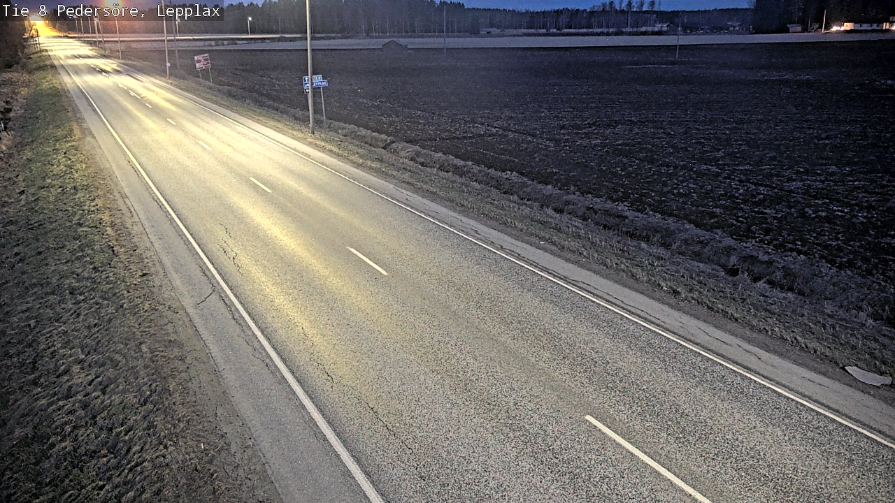 Weather Camera Image Väg 8 Pedersöre, Lepplax, Pedersören kunta, Pohjanmaa