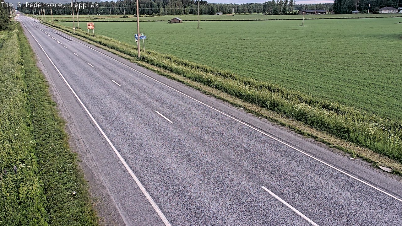 Weather Camera Image Road 8 Pedersöre, Lepplax, Pedersören kunta, Pohjanmaa