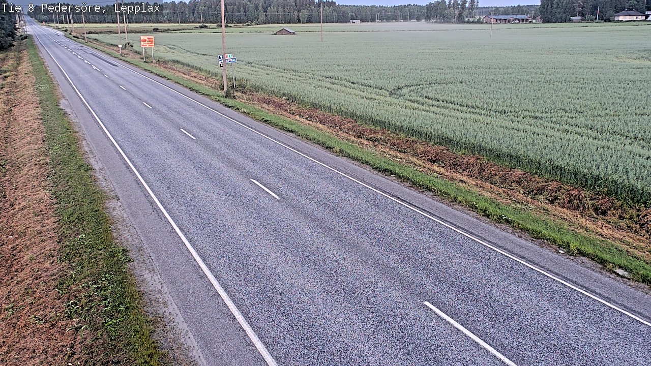Weather Camera Image Road 8 Pedersöre, Lepplax, Pedersören kunta, Pohjanmaa