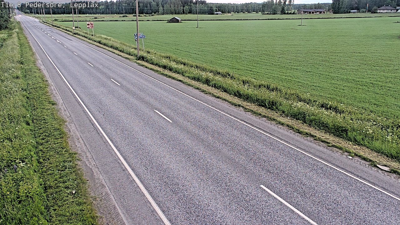 Weather Camera Image Road 8 Pedersöre, Lepplax, Pedersören kunta, Pohjanmaa