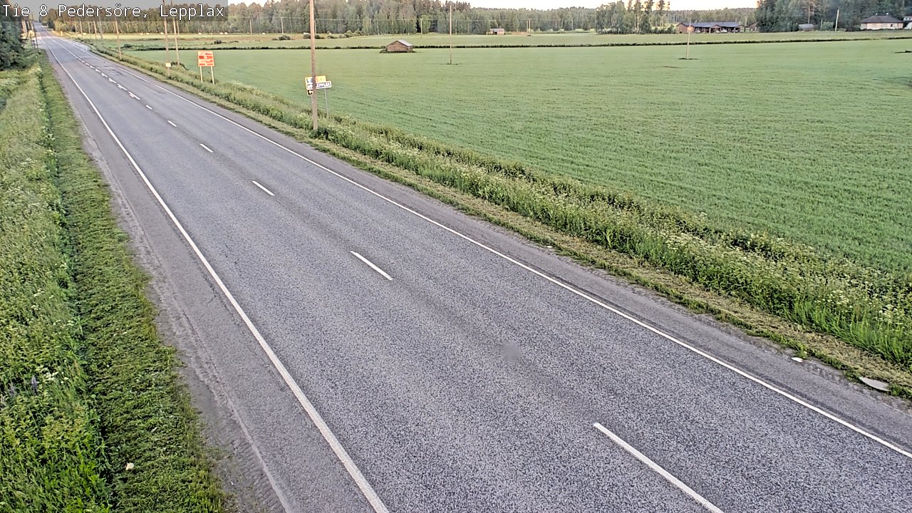 Weather Camera Image Road 8 Pedersöre, Lepplax, Pedersören kunta, Pohjanmaa