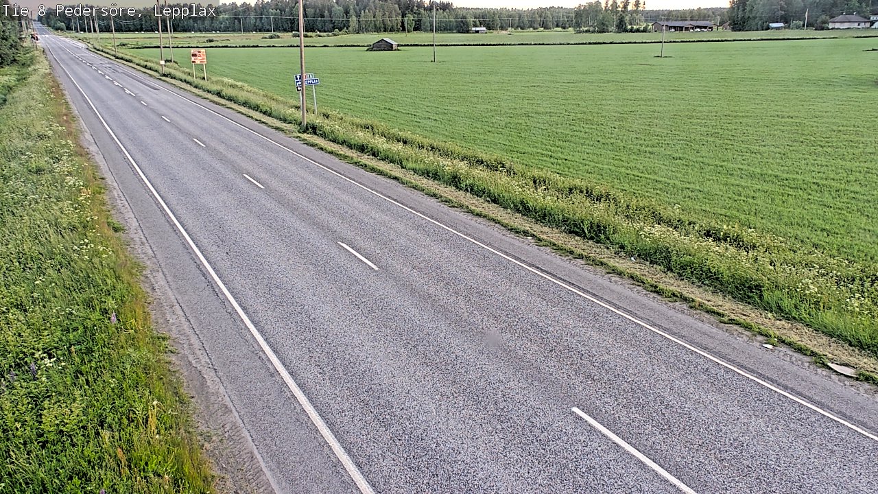 Weather Camera Image Road 8 Pedersöre, Lepplax, Pedersören kunta, Pohjanmaa