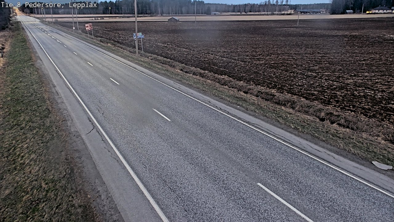 Weather Camera Image Väg 8 Pedersöre, Lepplax, Pedersören kunta, Pohjanmaa