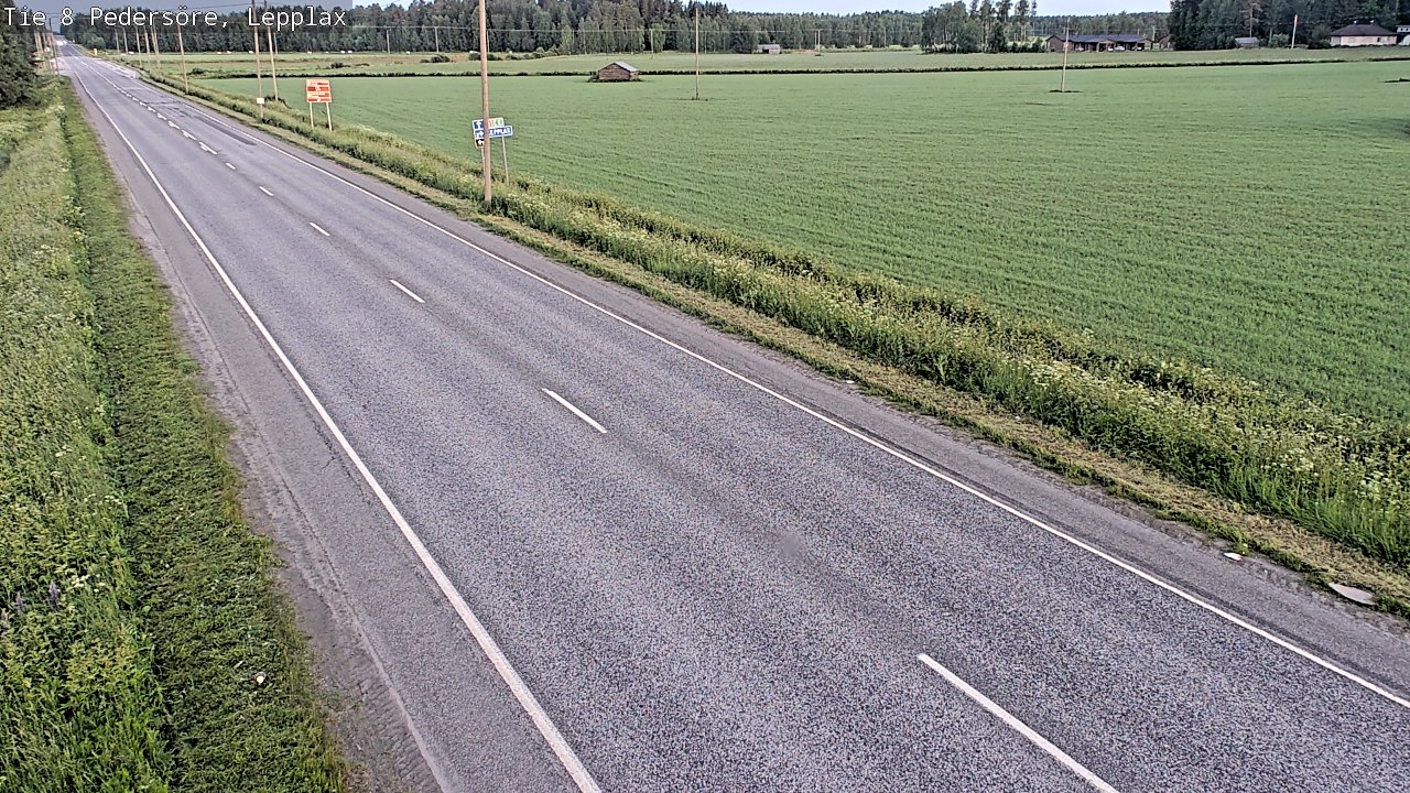 Weather Camera Image Road 8 Pedersöre, Lepplax, Pedersören kunta, Pohjanmaa