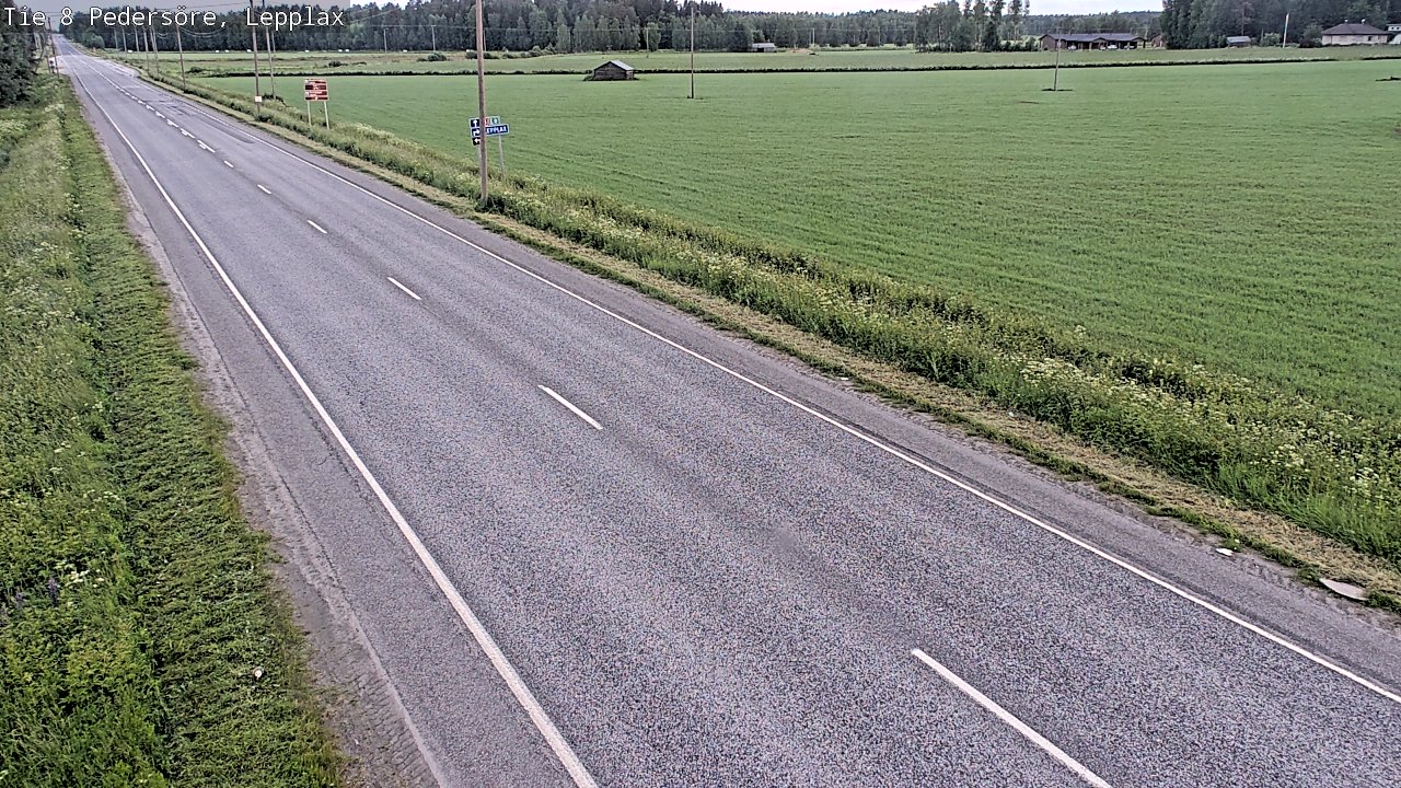 Weather Camera Image Road 8 Pedersöre, Lepplax, Pedersören kunta, Pohjanmaa