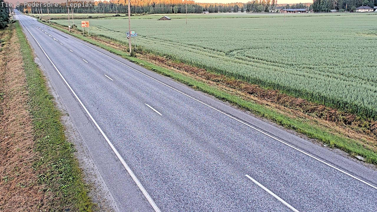 Weather Camera Image Road 8 Pedersöre, Lepplax, Pedersören kunta, Pohjanmaa