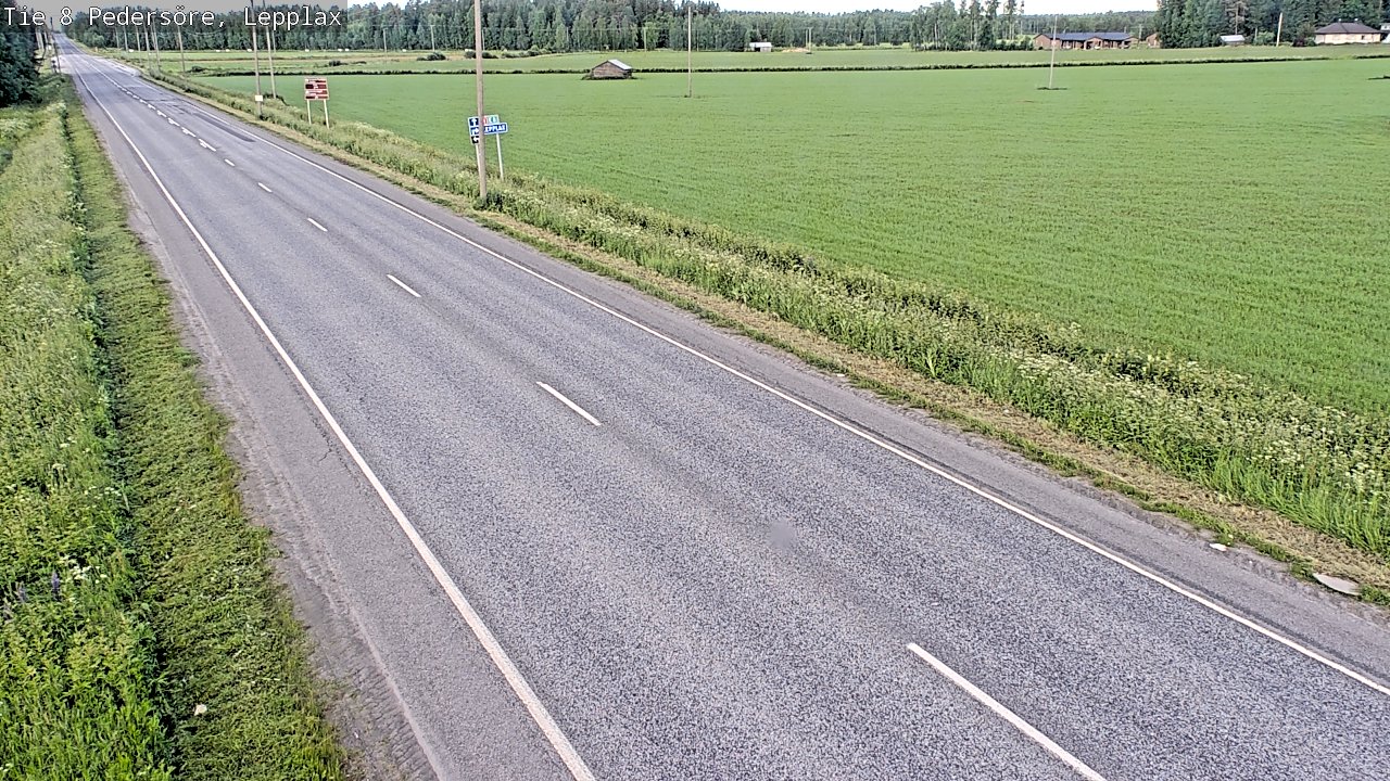 Weather Camera Image Road 8 Pedersöre, Lepplax, Pedersören kunta, Pohjanmaa