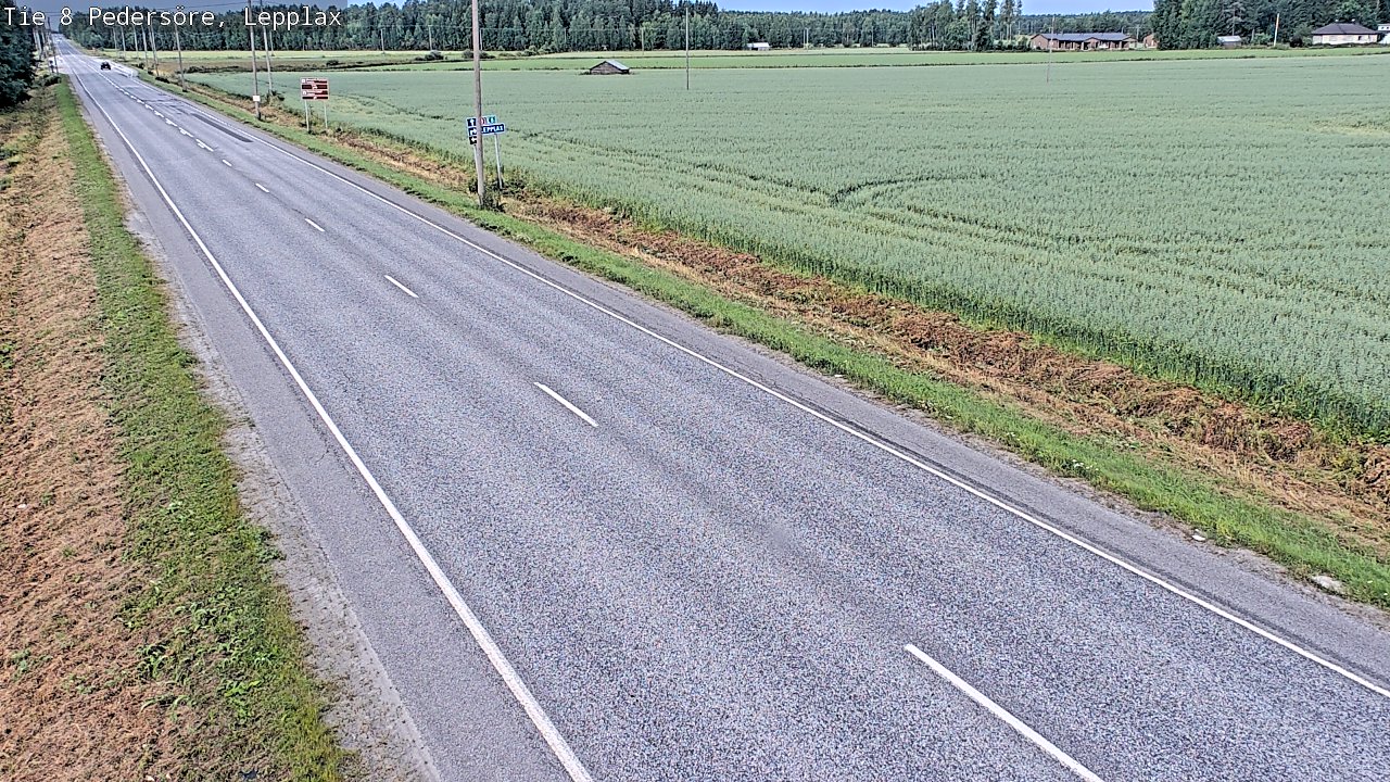 Weather Camera Image Road 8 Pedersöre, Lepplax, Pedersören kunta, Pohjanmaa
