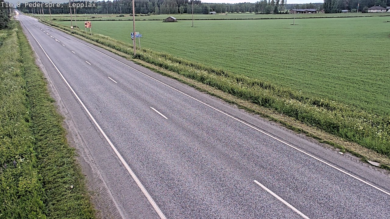 Weather Camera Image Road 8 Pedersöre, Lepplax, Pedersören kunta, Pohjanmaa