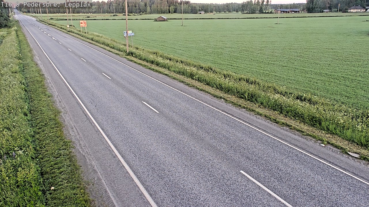 Weather Camera Image Road 8 Pedersöre, Lepplax, Pedersören kunta, Pohjanmaa