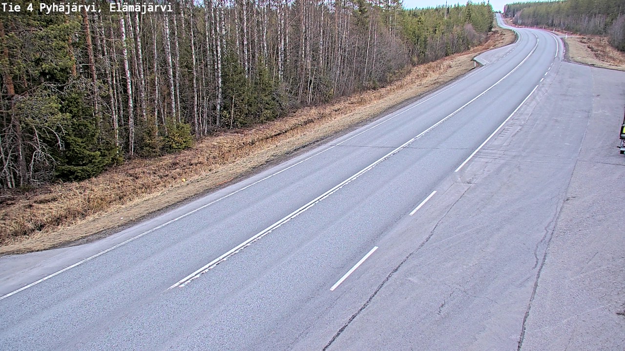 Weather Camera Image Road 4 Pyhäjärvi, Elämäjärvi, Pyhäjärvi, Pohjois-Pohjanmaa