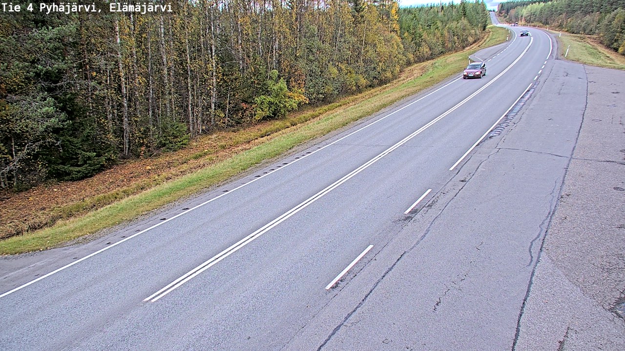 Weather Camera Image Road 4 Pyhäjärvi, Elämäjärvi, Pyhäjärvi, Pohjois-Pohjanmaa
