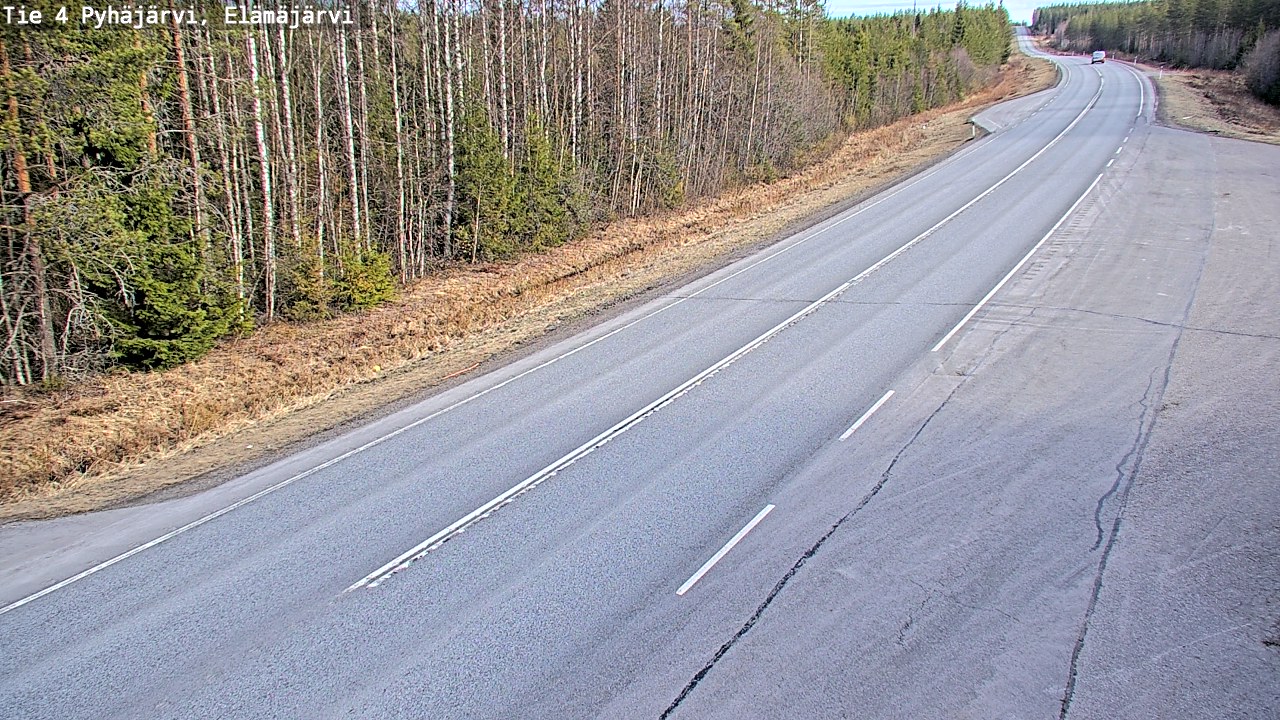 Weather Camera Image Road 4 Pyhäjärvi, Elämäjärvi, Pyhäjärvi, Pohjois-Pohjanmaa