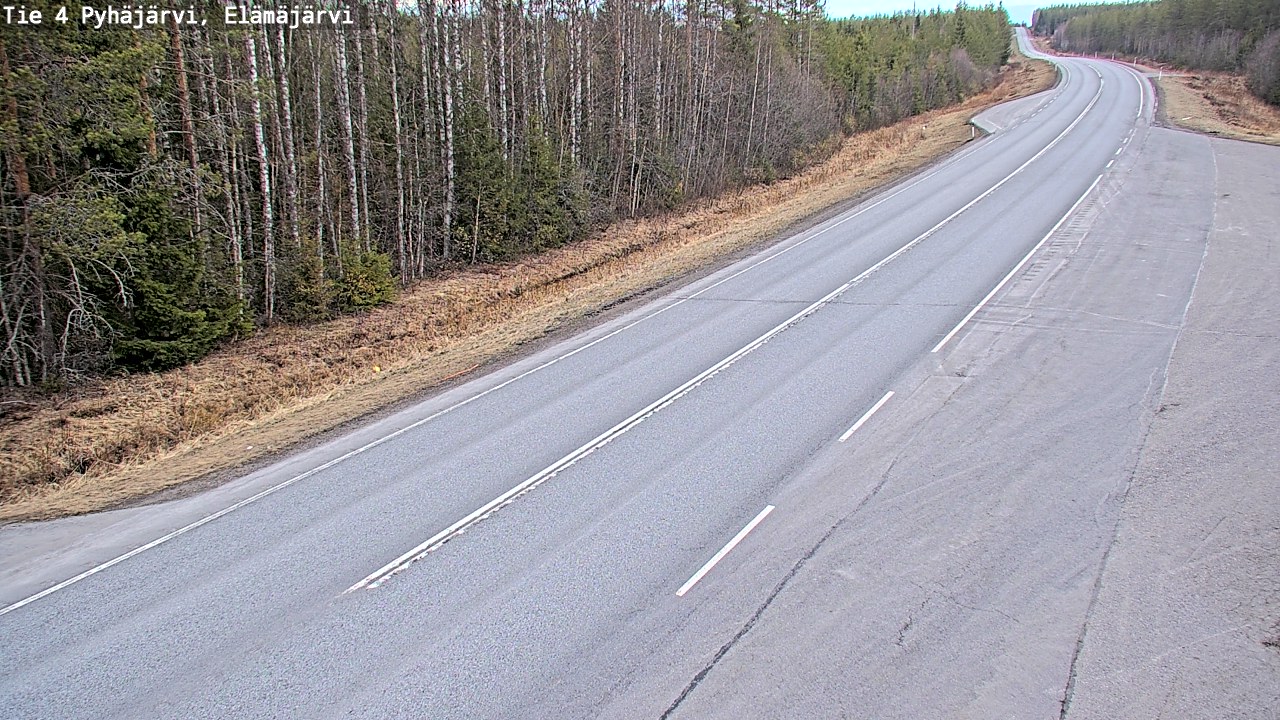 Weather Camera Image Väg 4 Pyhäjärvi, Elämäjärvi, Pyhäjärvi, Pohjois-Pohjanmaa