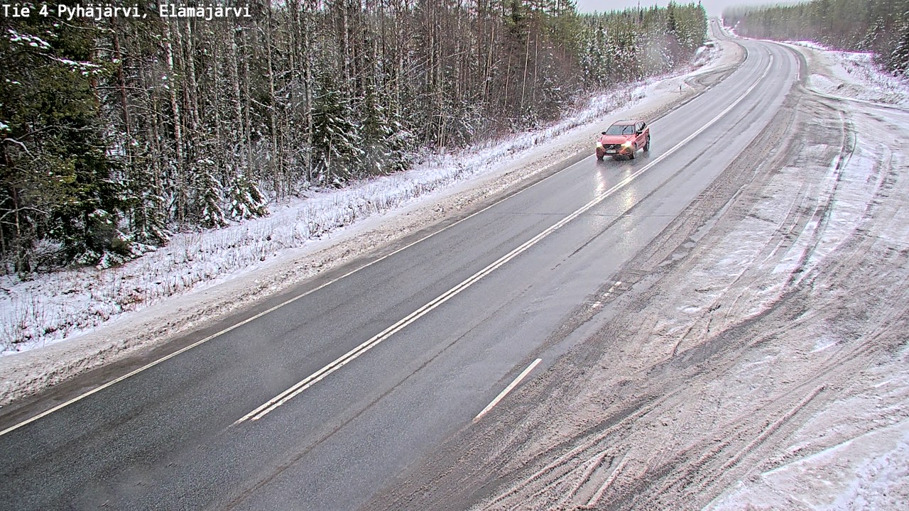 Weather Camera Image Väg 4 Pyhäjärvi, Elämäjärvi, Pyhäjärvi, Pohjois-Pohjanmaa