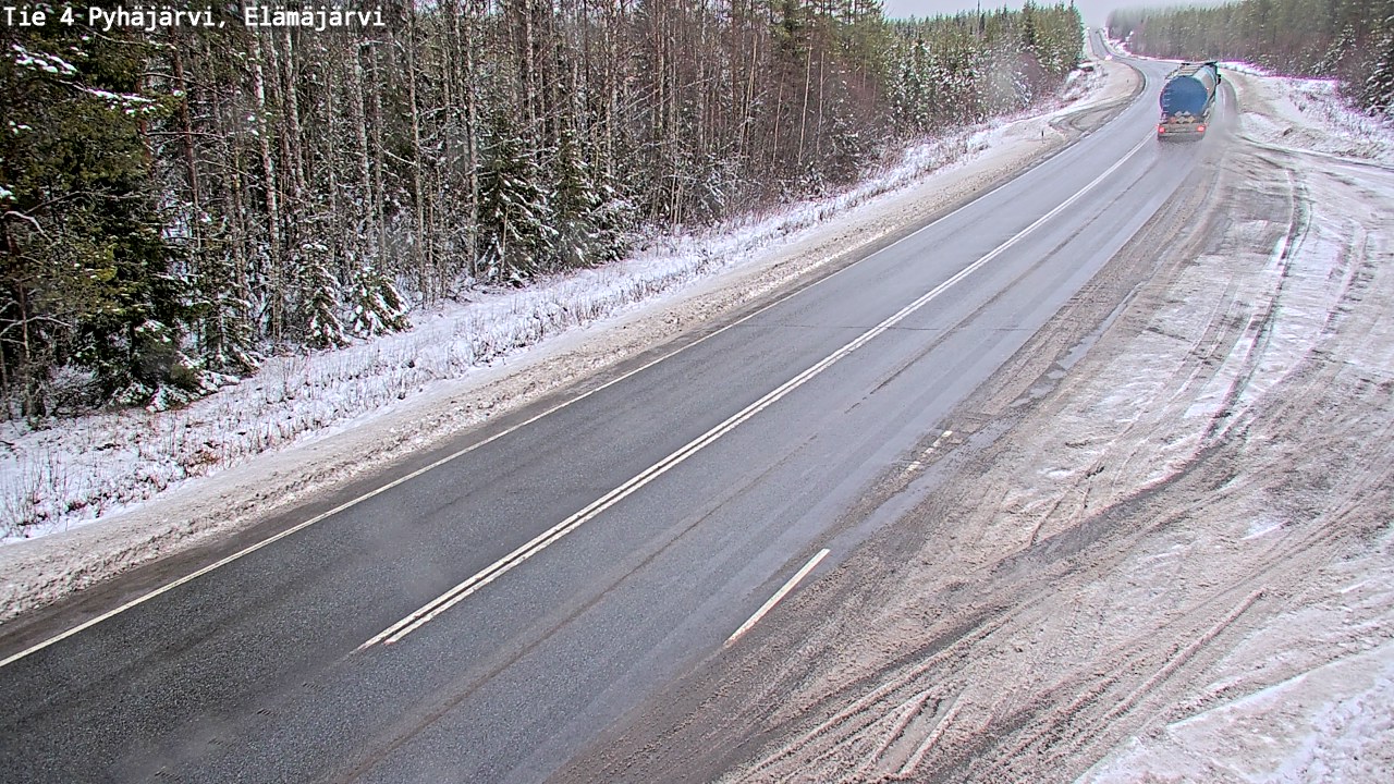 Weather Camera Image Väg 4 Pyhäjärvi, Elämäjärvi, Pyhäjärvi, Pohjois-Pohjanmaa