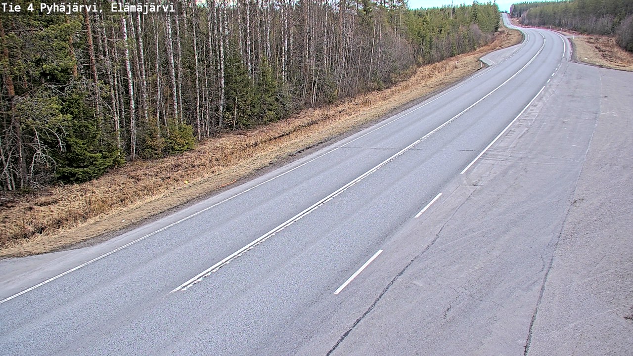 Weather Camera Image Road 4 Pyhäjärvi, Elämäjärvi, Pyhäjärvi, Pohjois-Pohjanmaa