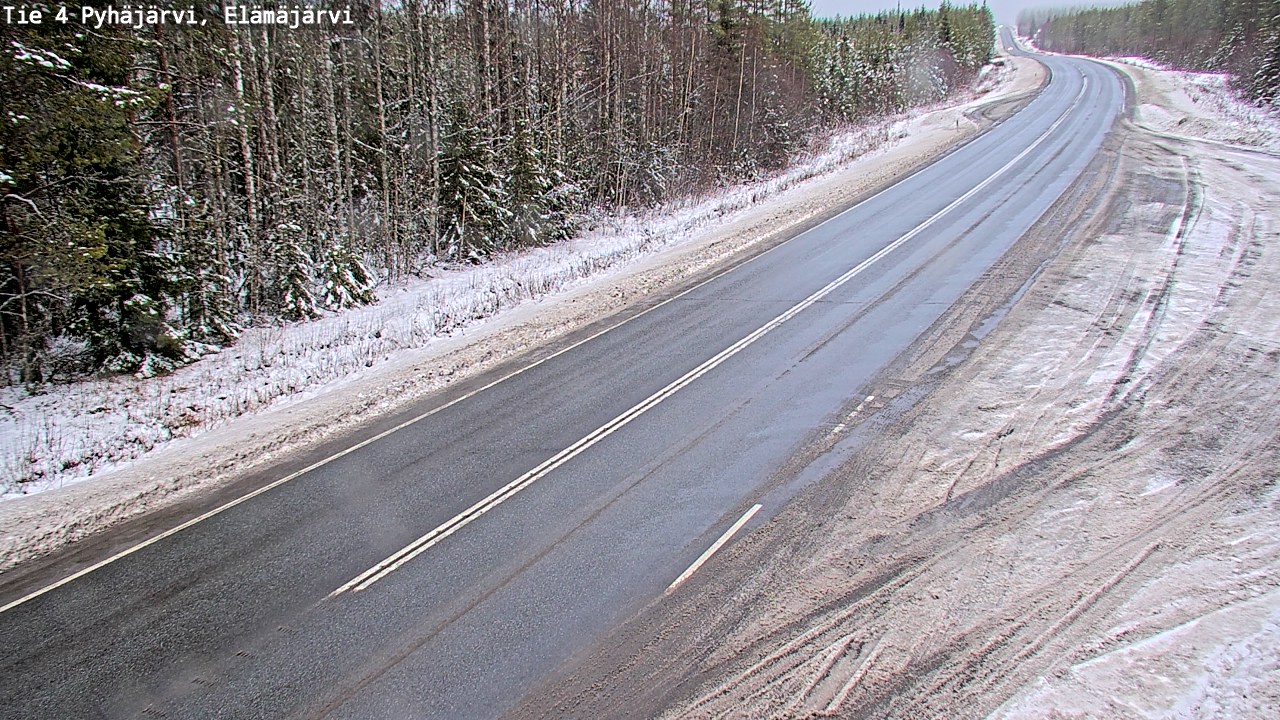 Weather Camera Image Road 4 Pyhäjärvi, Elämäjärvi, Pyhäjärvi, Pohjois-Pohjanmaa