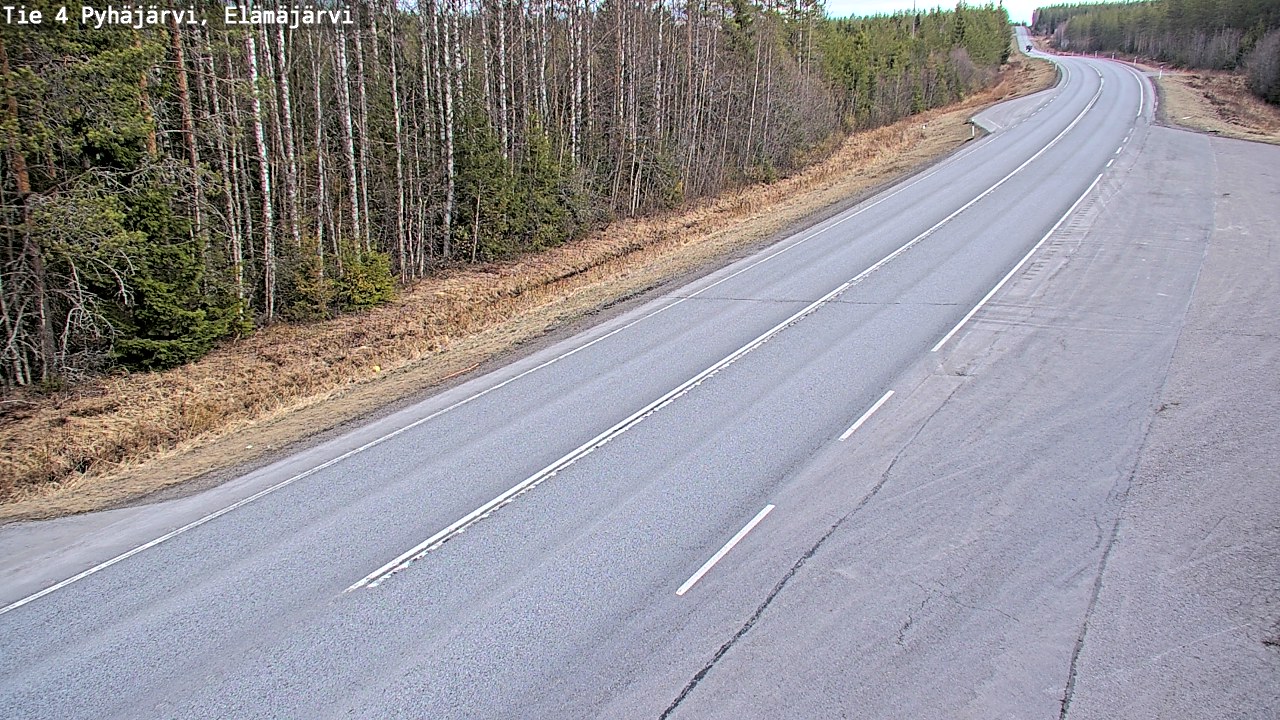 Weather Camera Image Road 4 Pyhäjärvi, Elämäjärvi, Pyhäjärvi, Pohjois-Pohjanmaa