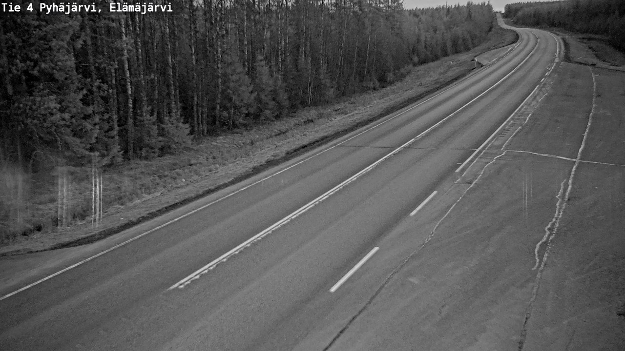 Weather Camera Image Road 4 Pyhäjärvi, Elämäjärvi, Pyhäjärvi, Pohjois-Pohjanmaa