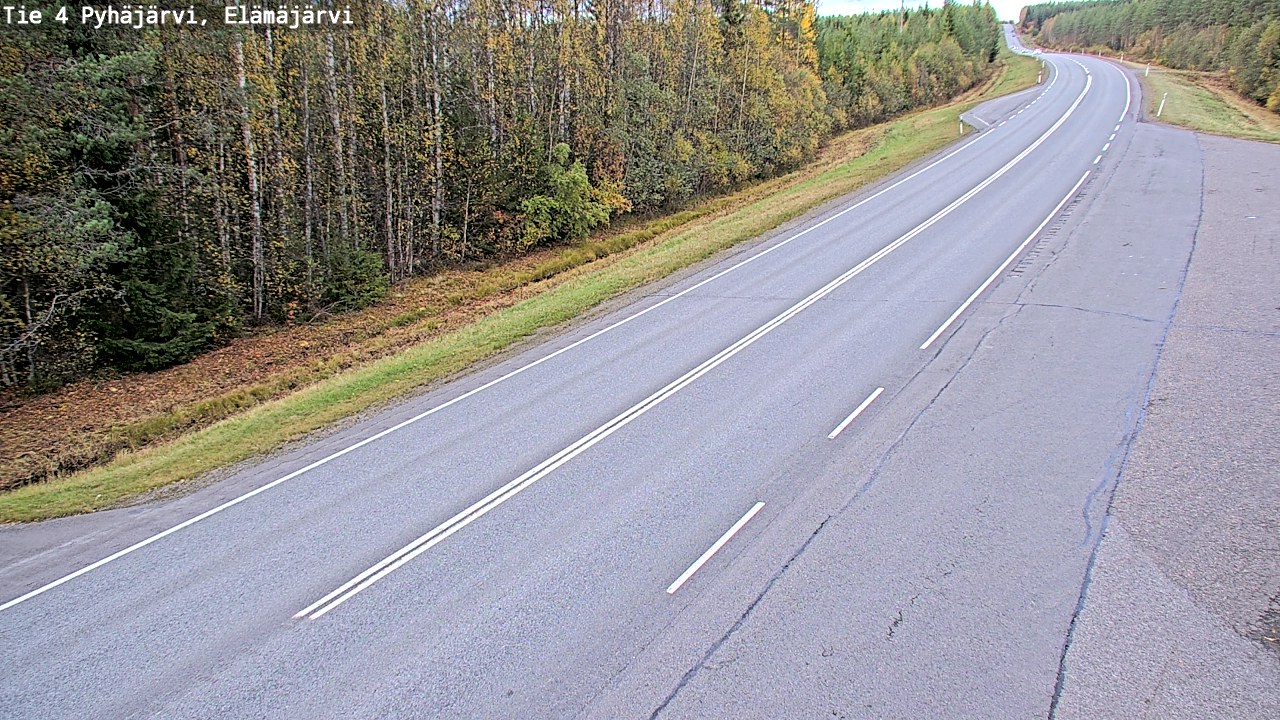 Weather Camera Image Väg 4 Pyhäjärvi, Elämäjärvi, Pyhäjärvi, Pohjois-Pohjanmaa