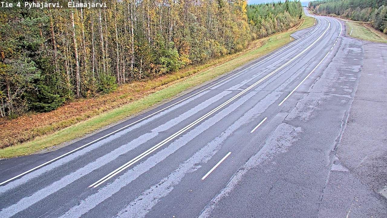 Weather Camera Image Road 4 Pyhäjärvi, Elämäjärvi, Pyhäjärvi, Pohjois-Pohjanmaa