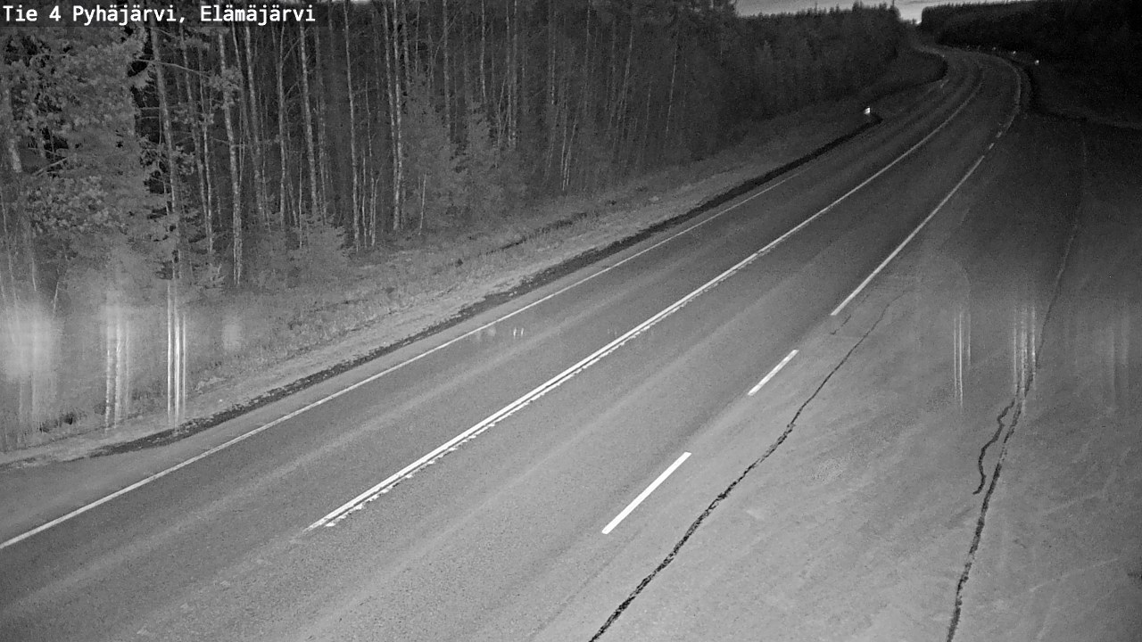 Weather Camera Image Road 4 Pyhäjärvi, Elämäjärvi, Pyhäjärvi, Pohjois-Pohjanmaa