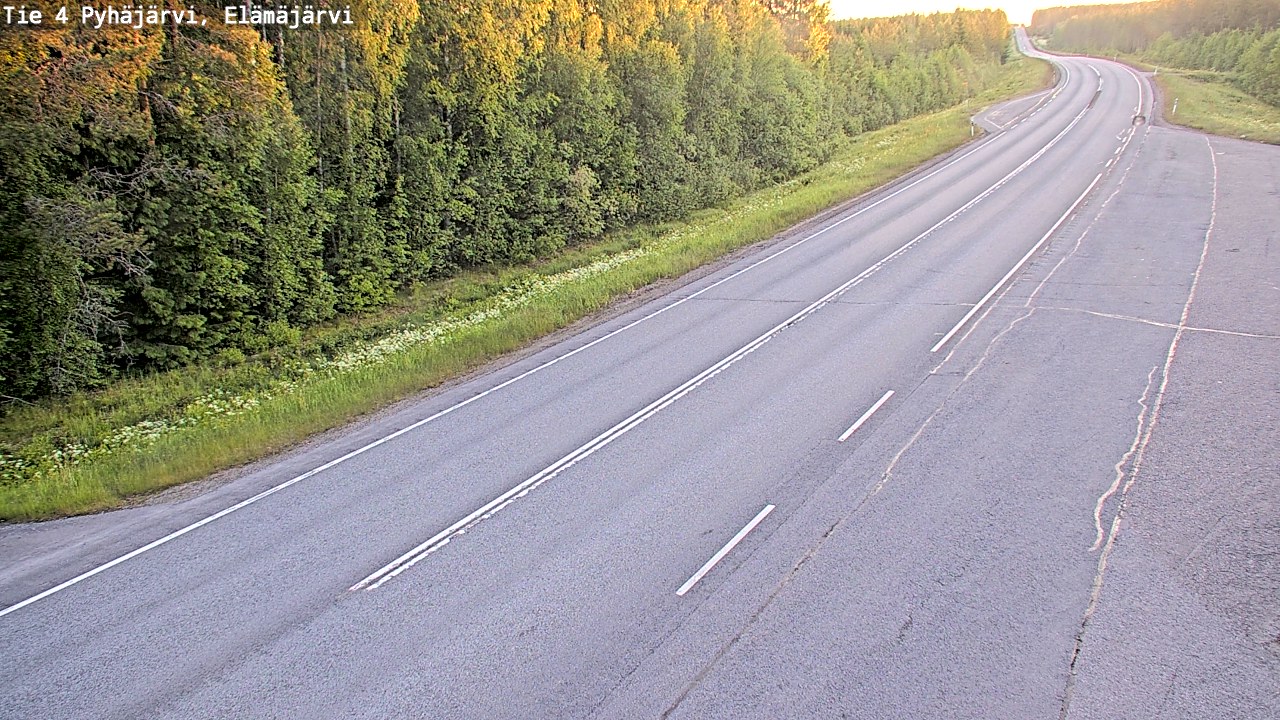 Weather Camera Image Road 4 Pyhäjärvi, Elämäjärvi, Pyhäjärvi, Pohjois-Pohjanmaa