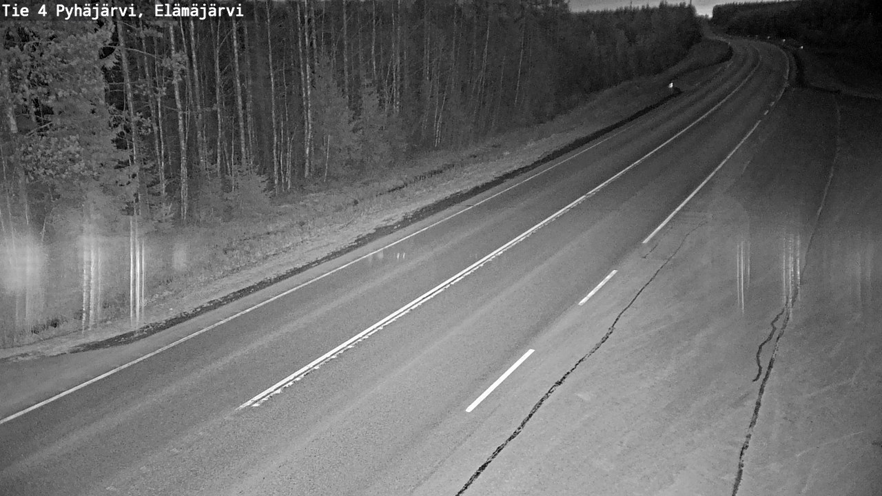 Weather Camera Image Road 4 Pyhäjärvi, Elämäjärvi, Pyhäjärvi, Pohjois-Pohjanmaa