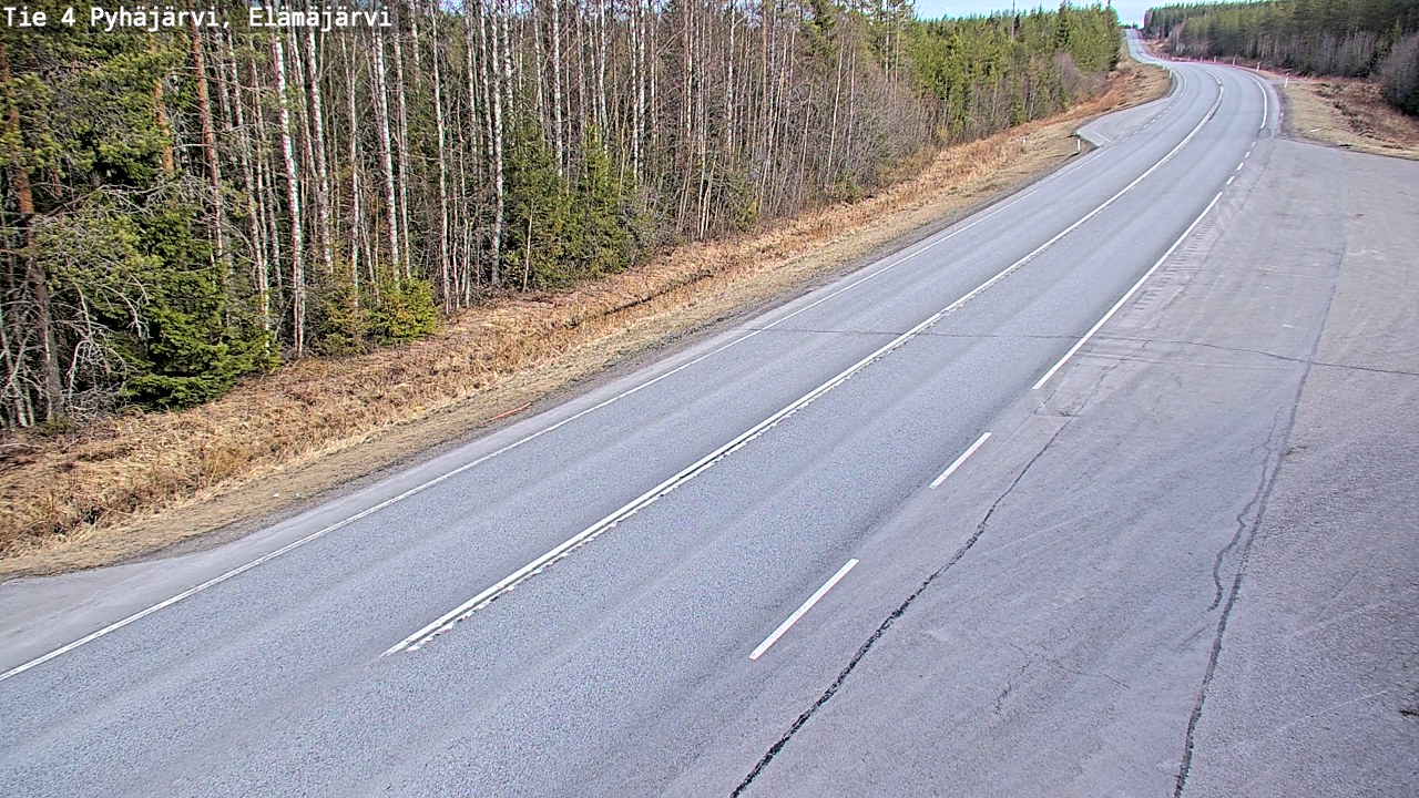 Weather Camera Image Road 4 Pyhäjärvi, Elämäjärvi, Pyhäjärvi, Pohjois-Pohjanmaa