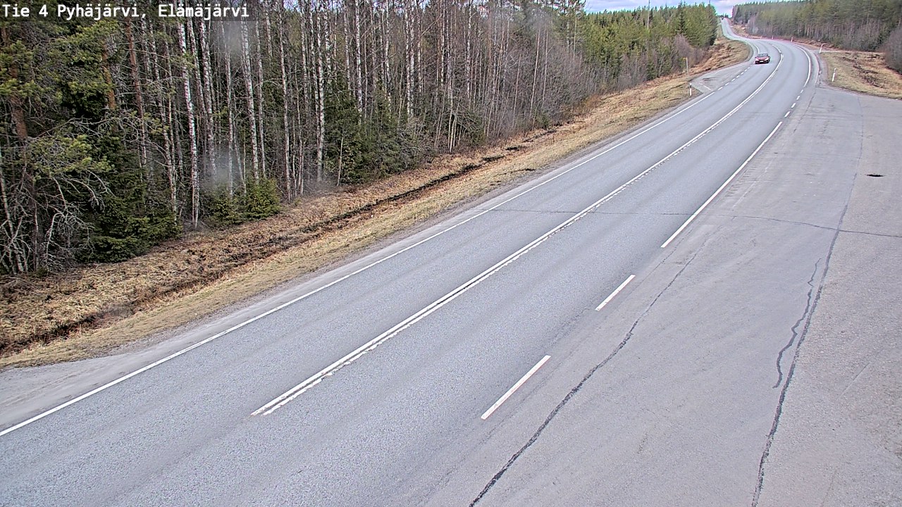 Weather Camera Image Road 4 Pyhäjärvi, Elämäjärvi, Pyhäjärvi, Pohjois-Pohjanmaa