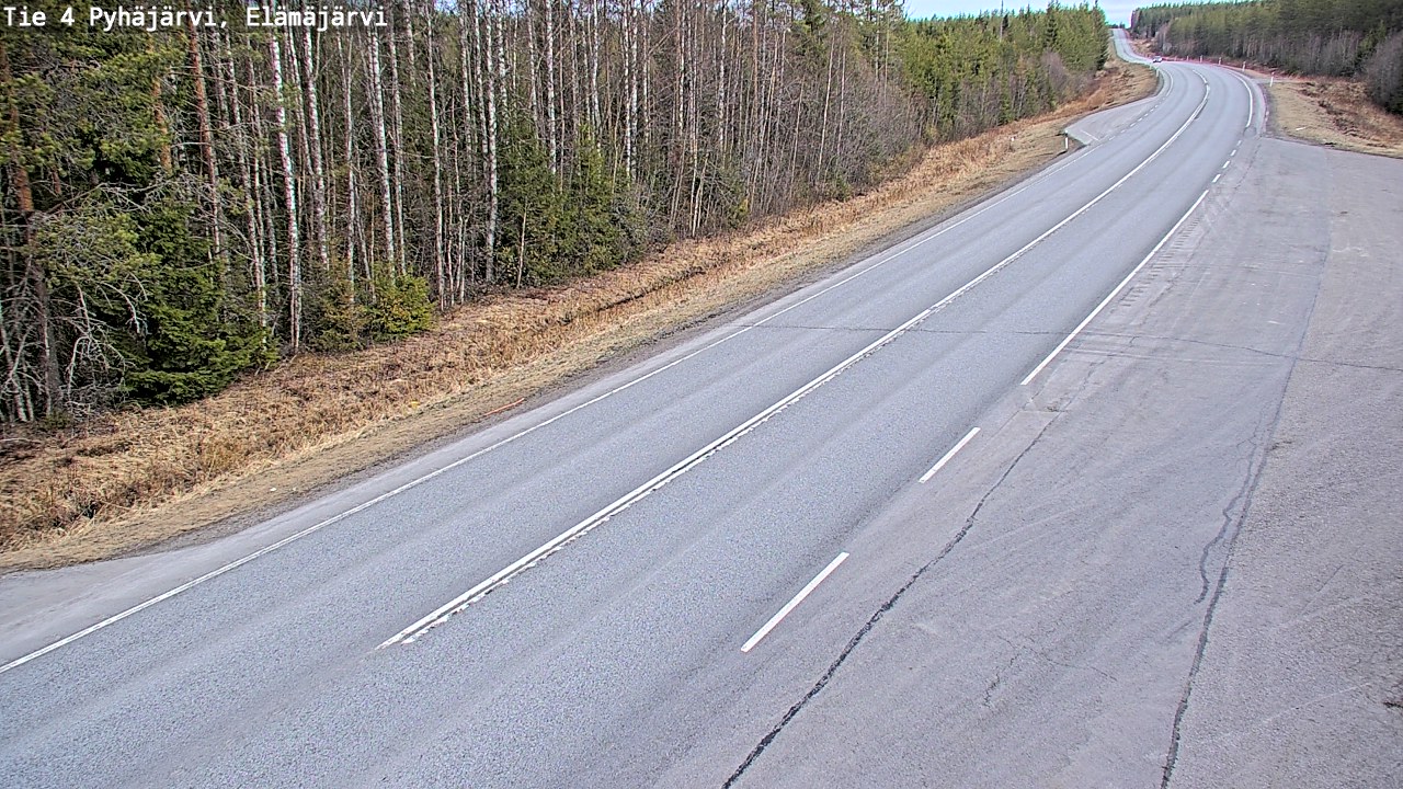 Weather Camera Image Road 4 Pyhäjärvi, Elämäjärvi, Pyhäjärvi, Pohjois-Pohjanmaa
