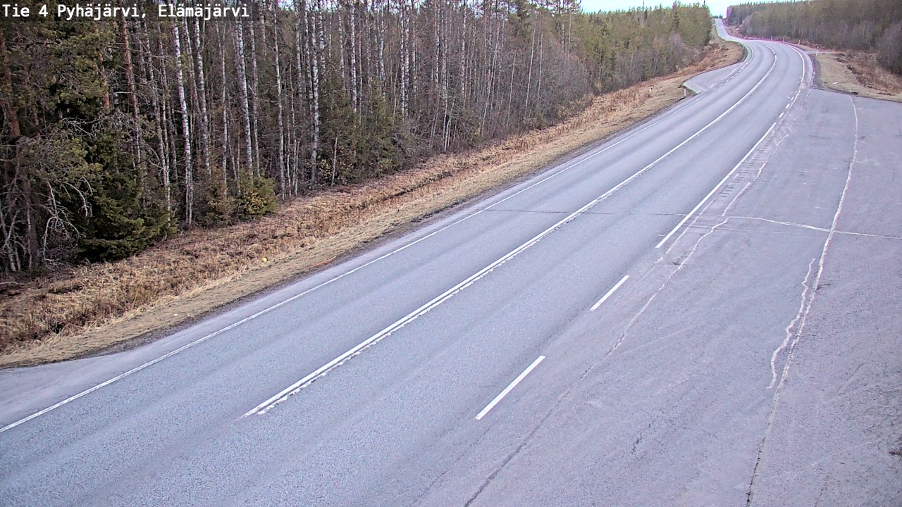 Weather Camera Image Road 4 Pyhäjärvi, Elämäjärvi, Pyhäjärvi, Pohjois-Pohjanmaa