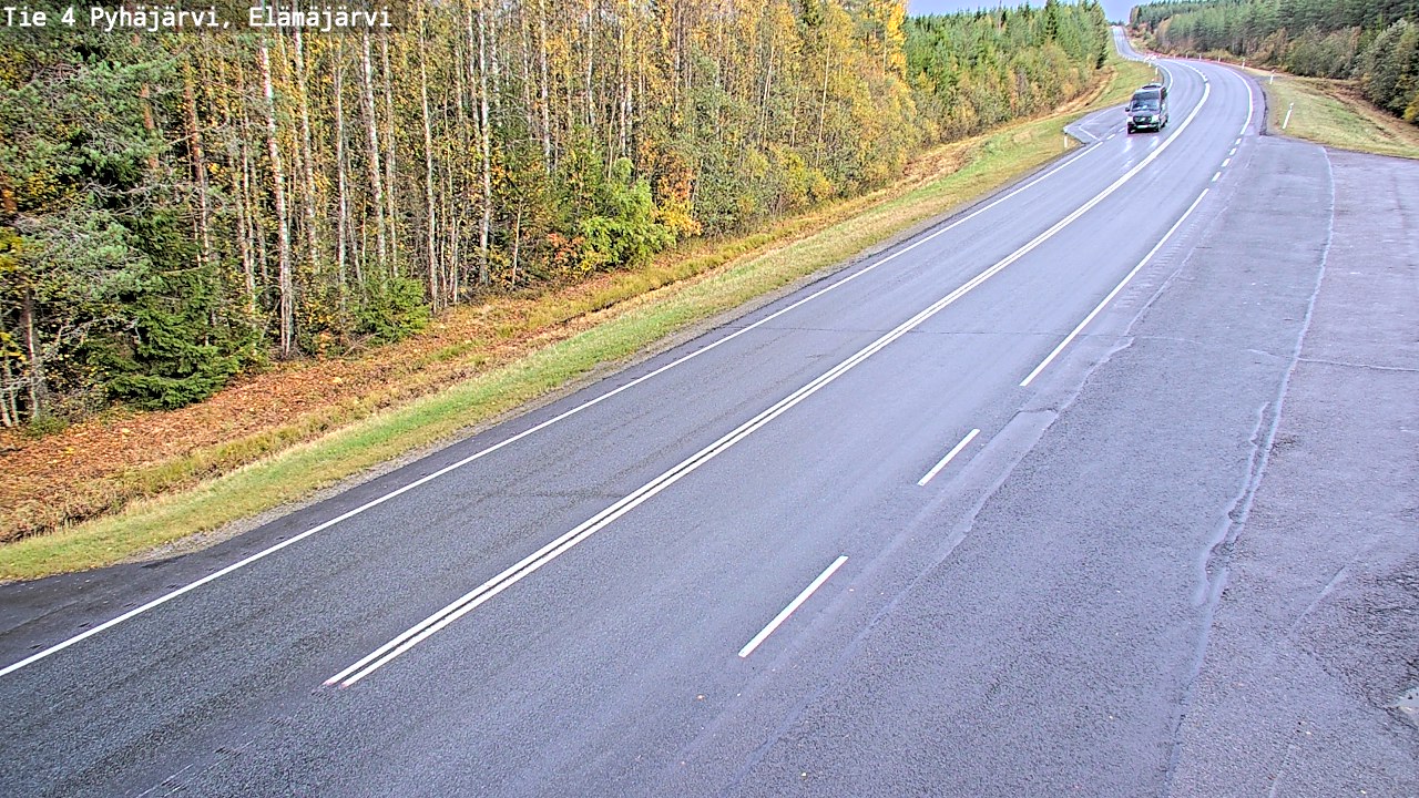 Weather Camera Image Road 4 Pyhäjärvi, Elämäjärvi, Pyhäjärvi, Pohjois-Pohjanmaa