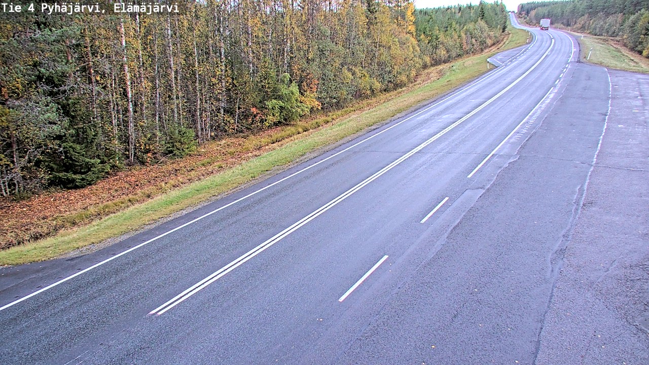 Weather Camera Image Road 4 Pyhäjärvi, Elämäjärvi, Pyhäjärvi, Pohjois-Pohjanmaa