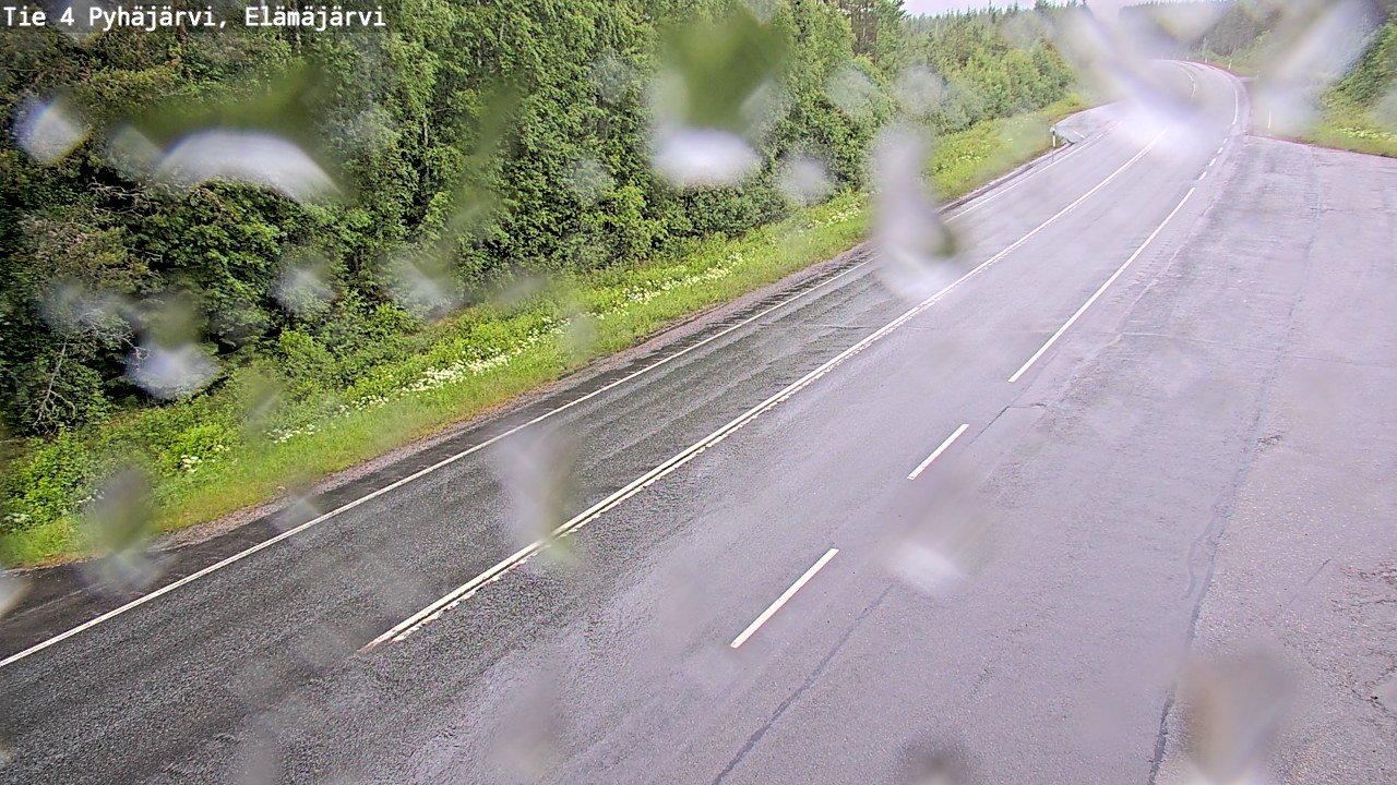 Weather Camera Image Road 4 Pyhäjärvi, Elämäjärvi, Pyhäjärvi, Pohjois-Pohjanmaa