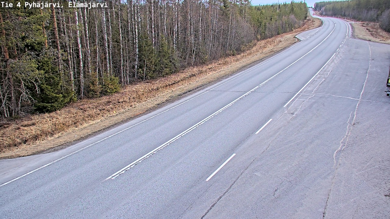 Weather Camera Image Road 4 Pyhäjärvi, Elämäjärvi, Pyhäjärvi, Pohjois-Pohjanmaa