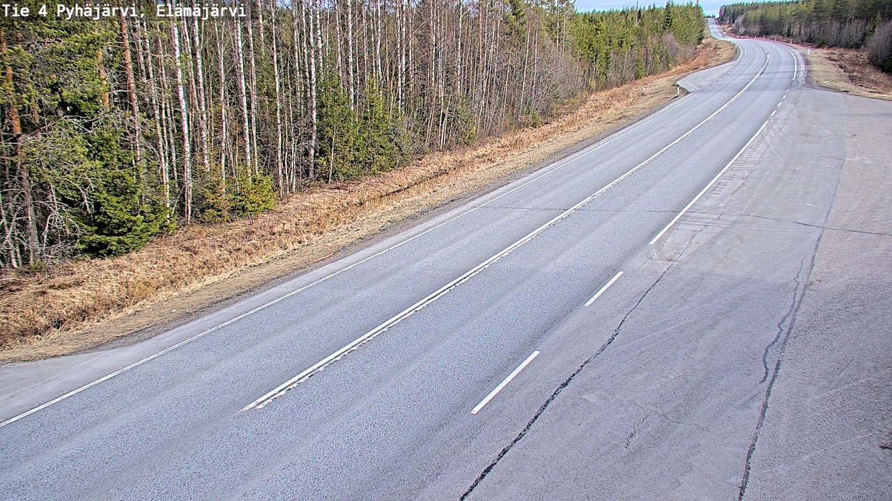 Weather Camera Image Road 4 Pyhäjärvi, Elämäjärvi, Pyhäjärvi, Pohjois-Pohjanmaa