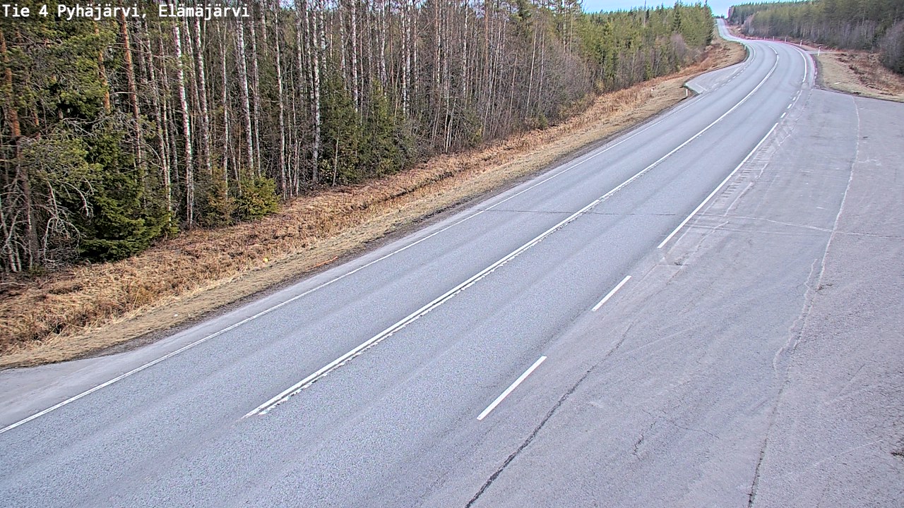 Weather Camera Image Väg 4 Pyhäjärvi, Elämäjärvi, Pyhäjärvi, Pohjois-Pohjanmaa