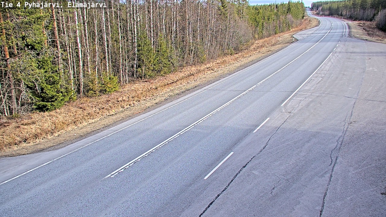 Weather Camera Image Road 4 Pyhäjärvi, Elämäjärvi, Pyhäjärvi, Pohjois-Pohjanmaa