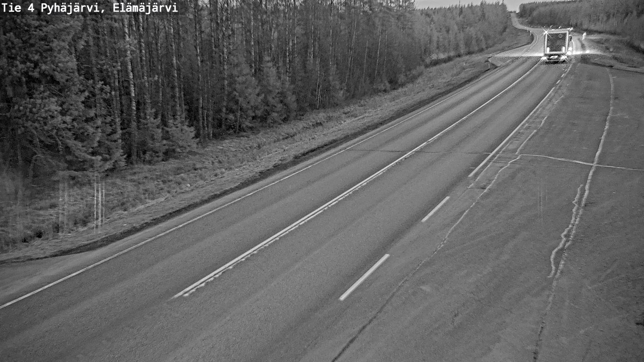 Weather Camera Image Road 4 Pyhäjärvi, Elämäjärvi, Pyhäjärvi, Pohjois-Pohjanmaa
