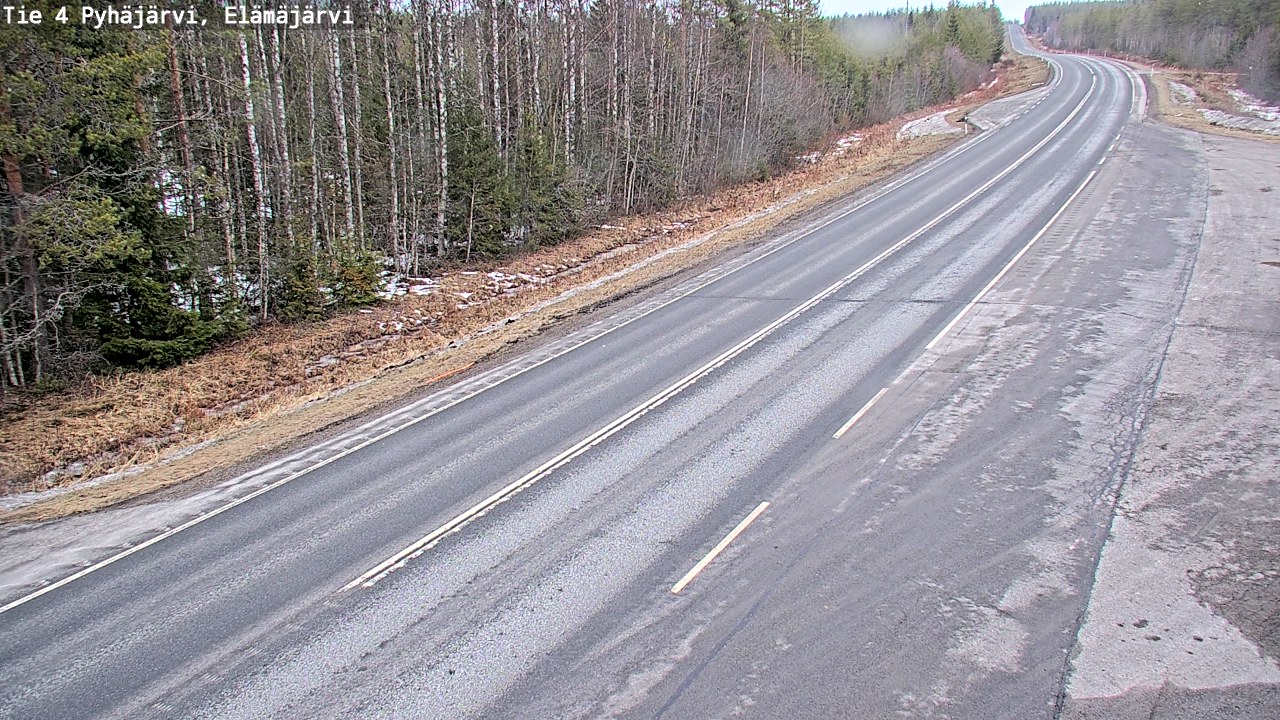 Weather Camera Image Road 4 Pyhäjärvi, Elämäjärvi, Pyhäjärvi, Pohjois-Pohjanmaa