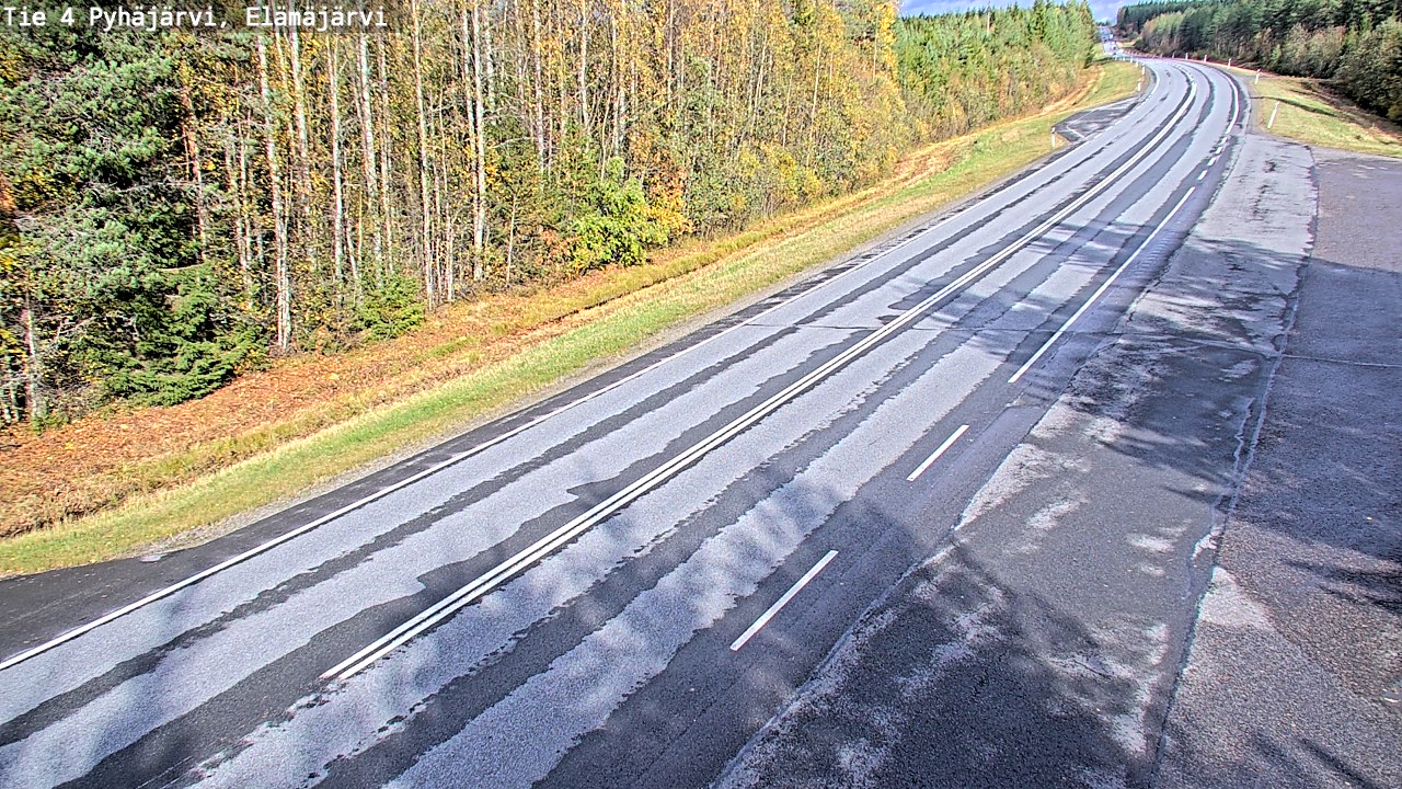 Weather Camera Image Road 4 Pyhäjärvi, Elämäjärvi, Pyhäjärvi, Pohjois-Pohjanmaa