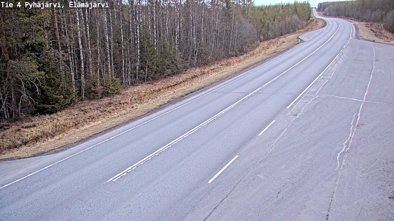 Weather Camera Image Road 4 Pyhäjärvi, Elämäjärvi, Pyhäjärvi, Pohjois-Pohjanmaa