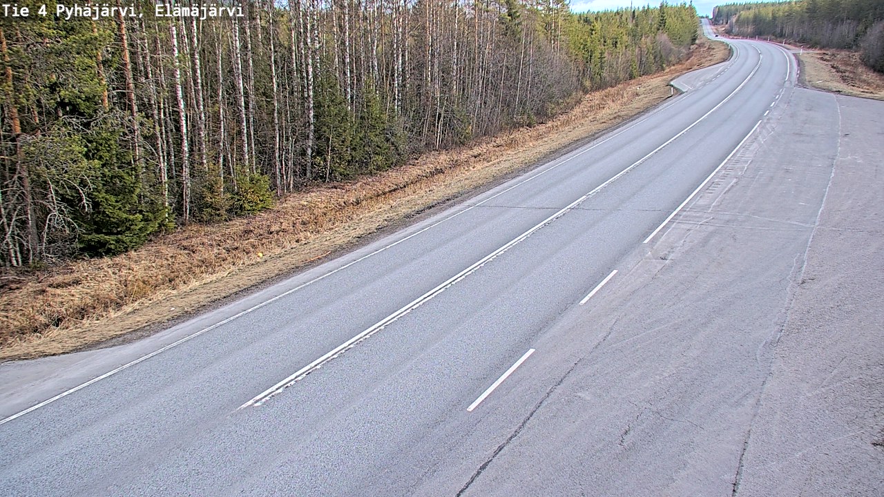 Weather Camera Image Väg 4 Pyhäjärvi, Elämäjärvi, Pyhäjärvi, Pohjois-Pohjanmaa
